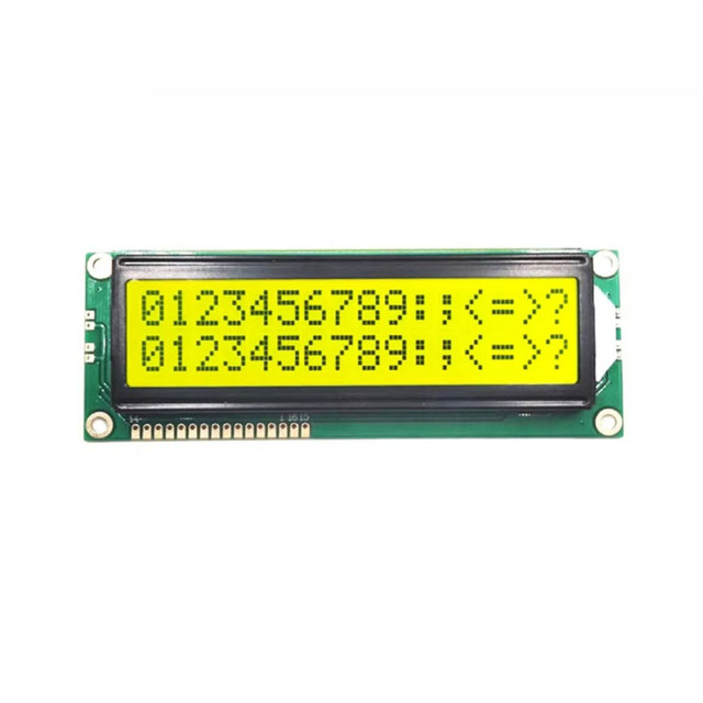1602 16x2 Dot Matrix Large Character COB Module Blueness Yellow STN LCD LED Backlit Display 60 Viewing Angle 0-50C Operating