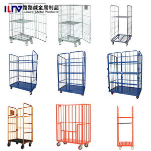 Heavy Duty Foldable Roll Cage Trolley Wire Mesh Cart with <strong>Wheels</strong> Logistics - Product Image 2