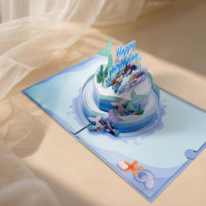 Nuova fornitura 3D Pop-Up torta sirena biglietto <span class=keywords><strong>di</strong></span> <span class=keywords><strong>auguri</strong></span> <span class=keywords><strong>di</strong></span> <span class=keywords><strong>auguri</strong></span> <span class=keywords><strong>di</strong></span> carta <span class=keywords><strong>di</strong></span> <span class=keywords><strong>compleanno</strong></span> con torta dell'oceano - Product Image 5