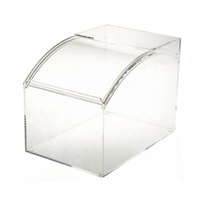 Boîte à bonbons personnalisée en acrylique incurvée moderne sur mesure avec couvercle coulissant intégré Lucite 2,5 gallons Distributeur de noix et de nourriture séchée