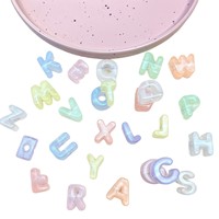 Kit de perles lumineuses DIY pour lettres, perles alphabétiques qui brillent dans la nuit pour la confection de bandeaux, pendentifs de sac et décorations de coques de téléphone, cadeaux