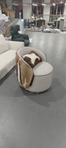 Sofá Seccional <span class=keywords><strong>Modular</strong></span> en Forma de U de Cuero Genuino con Esquinas Curvas Blancas de Diseño, Sofá Cama de Diseño Italiano para Sala de Estar de Lujo - Product Image 6