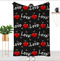 Nouvelle couverture en flanelle imprimée personnalisable moderne pour la Saint-Valentin, pour une chaleur toute saison, couverture portable d'extérieur