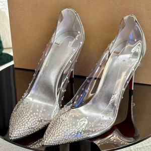 Zapatos de tacón alto de lujo para mujer, diseño 2026, para exteriores, con tacón fino puntiagudo, cristales, transpirables, antideslizantes, tipo zapatos de vestir. - Product Image 2