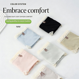 Braguitas de punto de algodón Ice Silk para uso diario, cómodas, antibacterianas, de color liso, de talle medio para mujer - Product Image 3