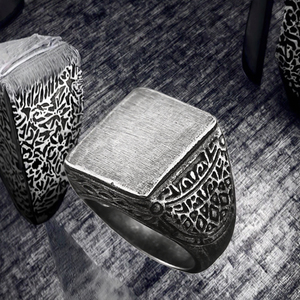 Personalizado Vintage Escovado Anéis De Aço Inoxidável Presente De Festa De Noivado De Casamento Dos Homens com Símbolo Cristão Moda Jóias - Product Image 3