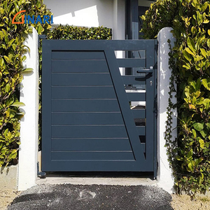 Puerta para Peatones de Aleación de Aluminio con Recubrimiento en Polvo, Puerta de Entrada Industrial Moderna de 6 pies para Jardín, Patio o Villa Residencial - Product Image 5