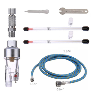 Kit de Aerógrafo de Doble Acción con Alimentación por Gravedad, Boquillas de 0.2mm, 0.3mm y 0.5mm, Pistola de Pulverización Plateada para Decoración de Uñas y Pasteles - Product Image 4