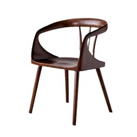 Chaise de salle à manger de style chinois en bois massif, chaise de bureau de luxe, chaise de thé design, dossier et accoudoirs en noyer noir, moderne pour usage domestique
