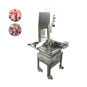 Scie à os verticale en acier inoxydable de type 310 pour usage commercial en restaurant, coupe-viande congelée efficace, état neuf, avec moteur - Product Image 1