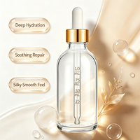 Botol Tetes Mata Silinder Kaca Bening Tutup Emas 2 oz Bumobum 2 Pack, Label, Corong, Anti Bocor, untuk Tincture, Kosmetik, Terukur