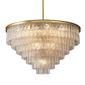 Lustre en cristal américain <span class=keywords><strong>de</strong></span> conception créative tout en cuivre Simple grande taille Villa Club hôtel salon salle à manger chambre à coucher suspendu - Product Image 5