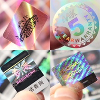 Étiquette de sécurité anti-contrefaçon personnalisée en argent/or avec superposition holographique, autocollant à effet de void