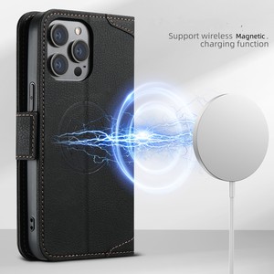 Nuovi prodotti di ricarica senza fili in pelle rimovibile portafoglio custodia per <span class=keywords><strong>iPhone</strong></span> 16 15 14 13 <span class=keywords><strong>12</strong></span> <span class=keywords><strong>Pro</strong></span> <span class=keywords><strong>Max</strong></span> custodia per telefono - Product Image 4