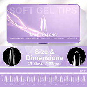 New transparent soft <b>gel</b> <b>nail</b> tip 300pcs/box immersion full <b>set</b> of anti shatter artificial <b>nail</b> tablet capsule suitable for Sal - Product Image 3