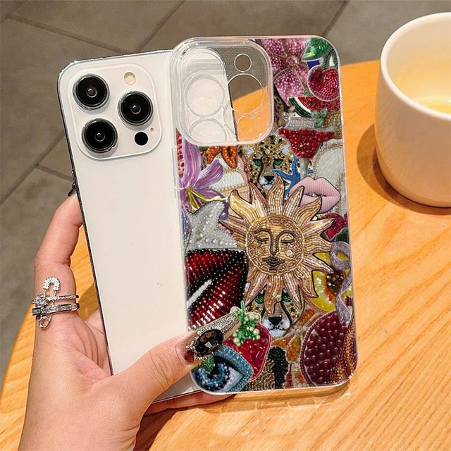 Retro Style Sun Moon Printing Shockproof Space TPU Mobile Phone Cover Case for Iphone 8 X Xr Xs 11 12 13 14 15 16 17 Pro Max