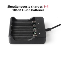 Chargeur de batterie USB 4 emplacements 18650 4,2 V 1200 mA pour batteries rechargeables, utilisation pour appareil photo