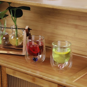 Taza de Café de Vidrio de Doble Capa con Diseño Nuevo, Taza de Vidrio de Borosilicato Alto con Corazón de <span class=keywords><strong>Amor</strong></span> en el Interior, Diseño Personalizado - Product Image 5
