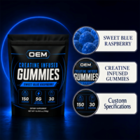 LUVVITA OEM ODM Gummies à la créatine monohydrate, supplément nutritionnel optimal pour l'entraînement, 100g 250g 500g, étiquette privée, gummies à la créatine