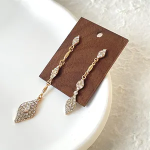 Jewelry Fashion Jewelry Brass 18K Gold Plated Zircon Etassel Shiny Drop Earrings For Women