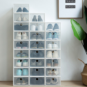 Shoe Boxes Clear Plastic Stackable Shoes Clothes Drawer Organizer Closet Shoe Storage Boxs Containers
