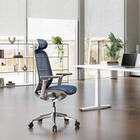 Chaise de bureau ergonomique Vaseat en maille avec support lombaire réglable, appui-tête inclinable et structure métallique pour la maison/le bureau