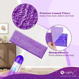 Orighty Lot de 10 recharges de serpillères en microfibre réutilisables <span class=keywords><strong>pour</strong></span> serpillères pulvérisatrices compatibles 13''-15'', multi-surfaces, lavables en machine - Product Image 4