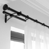 Tringle à rideaux métallique simple ou double moderne, glissière fluide, style romain, taille et couleur personnalisables pour la décoration de fenêtres d'hôtel, quincaillerie
