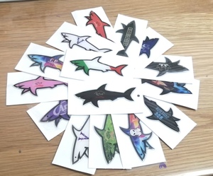3D Paul Shark PVC Sticker Waterproof Cartoon with Gold Stamping Finish Customized Luminous Shark Promotional <b>Gifts</b> - Product Image 3