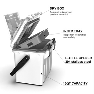 Accessoires de camping Tsunami Glacière 16L avec bacs intérieurs et boîte sèche Glacière portable pour le camping en plein air - Product Image 4