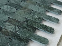 SH STONE Mosaïque murale de luxe personnalisée en marbre vert Guatemala poli, carreaux faits à la main, crédence en briques, sol de salle de bain