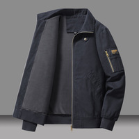Veste parka d'hiver pour hommes XL décontracté grande taille fermeture à glissière en coton manteau d'extérieur en toile chaude décoration de poche à col standard