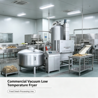 Industriële vacuüm friteuse met lage temperatuur en automatische ontvetting, PLC-gestuurde productielijn voor het maken van fruit-, groente- en zeevruchtensnacks