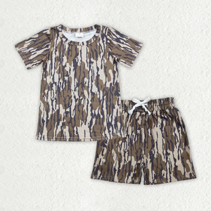 Conjuntos de Ropa de Pijama para Bebés Niños, 6 Colores, Manga Corta, Estampado de Camuflaje del Sur, Pantalones Cortos con Bolsillos - Product Image 3