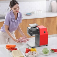 Coupeur vertical de viande de porc de poulet frais Commercial, machine portative de trancheur de viande mince