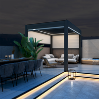 Elektrische Aluminium-Pergola für den Außenbereich mit Pulverbeschichtung, bioklimatische Lamellenüberdachung für Garten und Terrasse