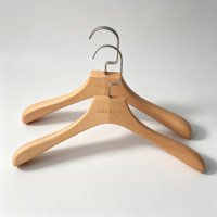 Ensemble de cintres en bois de luxe rotatifs à 360 degrés avec crochets en acier inoxydable laqué, design moderne personnalisé pour vêtements