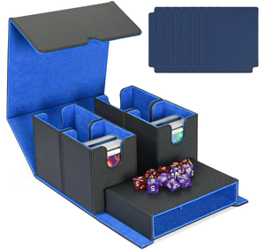 Boîte de rangement pour cartes PQ Fashion, plateau à dés, étui 5-en-1 en PU avec fermeture à bouton, compatible avec plus de 840 cartes TCG, CCG, Yugioh sans pochettes - Product Image 1