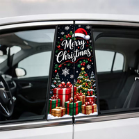 Autocollant décoratif pour montant B de voiture, thème Noël, pour vitre de voiture, PVC imperméable
