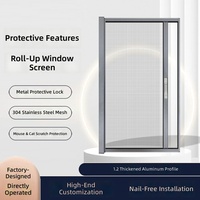 Puerta Mosquitera Retráctil de Malla de Diamante, Diseño Moderno y Minimalista, Alta Definición, Altamente Transparente, Antimosquitos, para Hotel