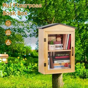 Boîte de bibliothèque à double couche personnalisée, boîte d'échange de littérature, rangement de livres, armoire en bois, bricolage, quartiers, écoles, partage - Product Image 2