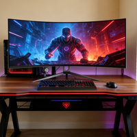 Moniteur d'Ordinateur de Jeu PC 4K 24 27 34 Pouces, Écran Incurvé UltraLarge 144-240Hz pour Bureau, Vente en Gros Usine