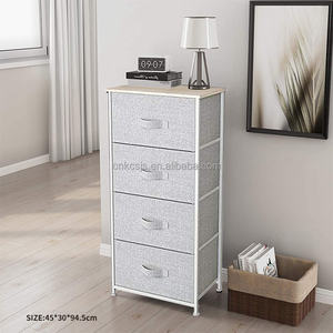 Tocador de tela 4 cajones de almacenamiento marco resistente dormitorio tocador muebles Precio Justo cómoda - Product Image 4