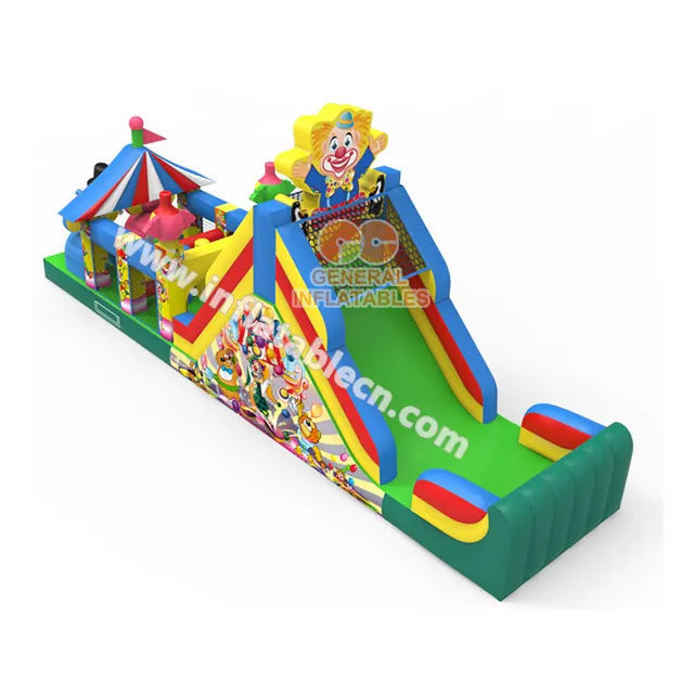 Giant Circus Obstacle Course Leo Tường Và Slide Inflatable Trò Chơi Thể Thao Thách Thức Đối Với Đảng Công Viên Giải Trí Fun Game Ngoài Trời