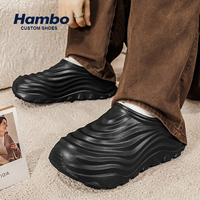 Sabots tendance hiver en EVA ondulé, doublés polaire, imperméables, à enfiler, plateforme, chaussures décontractées unisexe 36-45, chaudes et antidérapantes pour l'extérieur