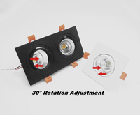 Projecteur led pc 10w, montage encastré cob led downlight 10w, spot de plafond à Double tête