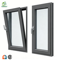 Ventana Abatible Moderna Topbright con Rotura de Puente Térmico de Aluminio NFRC, Resistente a Huracanes, Doble Acristalamiento Low-E, Aislamiento Acústico, Certificación Energy Star