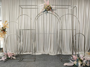 SMOOTH <b>Wedding</b> <b>Arch</b> Frame Gold Stainless Steel Stand With Printed Plate for Party Event Stage <b>Wedding</b> Decoration - Product Image 3