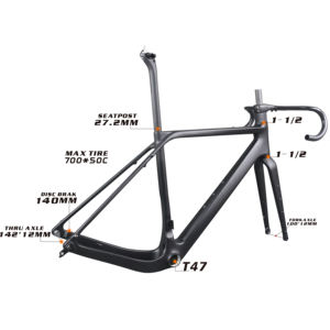 <span class=keywords><strong>Cuadro</strong></span> de <span class=keywords><strong>bicicleta</strong></span> de grava de disco de Cable oculto completo GR048, <span class=keywords><strong>cuadro</strong></span> de <span class=keywords><strong>bicicleta</strong></span> de grava fibra T1000 T47 soporte inferior de rosca Max Tire 700X50C - Product Image 6