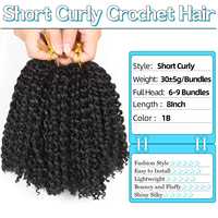 Extensions de cheveux synthétiques pré-bouclées Yanky Twist de 8/10/12 pouces, 30 mèches, pour tresses au crochet, teintes, pour femmes